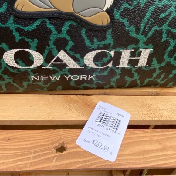 Coach Disney Thumper Animal Print Large Zippered Sleeve IPad Pouch Bag NWT - Picture 4 of 14
